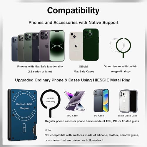 Compatible with MagSafe Wallet, Slim Wallet for Men with Money Clip, Rfid Blocking Metal Card Holder, Minimalist Magnetic Wallet Compatible with iPhone 16/15/14/13/12 Series - Navy Blue3