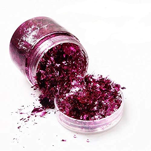 M.H VARAKHWALA Imitation Magenta Pink Colour Leaf Flakes for Resin, Nail Arts, Painting, Gilding and Crafts - (Pack of 5gm)-image-40