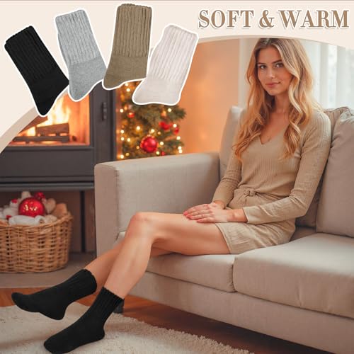 Image of iCamter 4 Pairs Womens Wool Socks - Soft, Thick, Warm Thermal Boot Winter Socks for Gifts