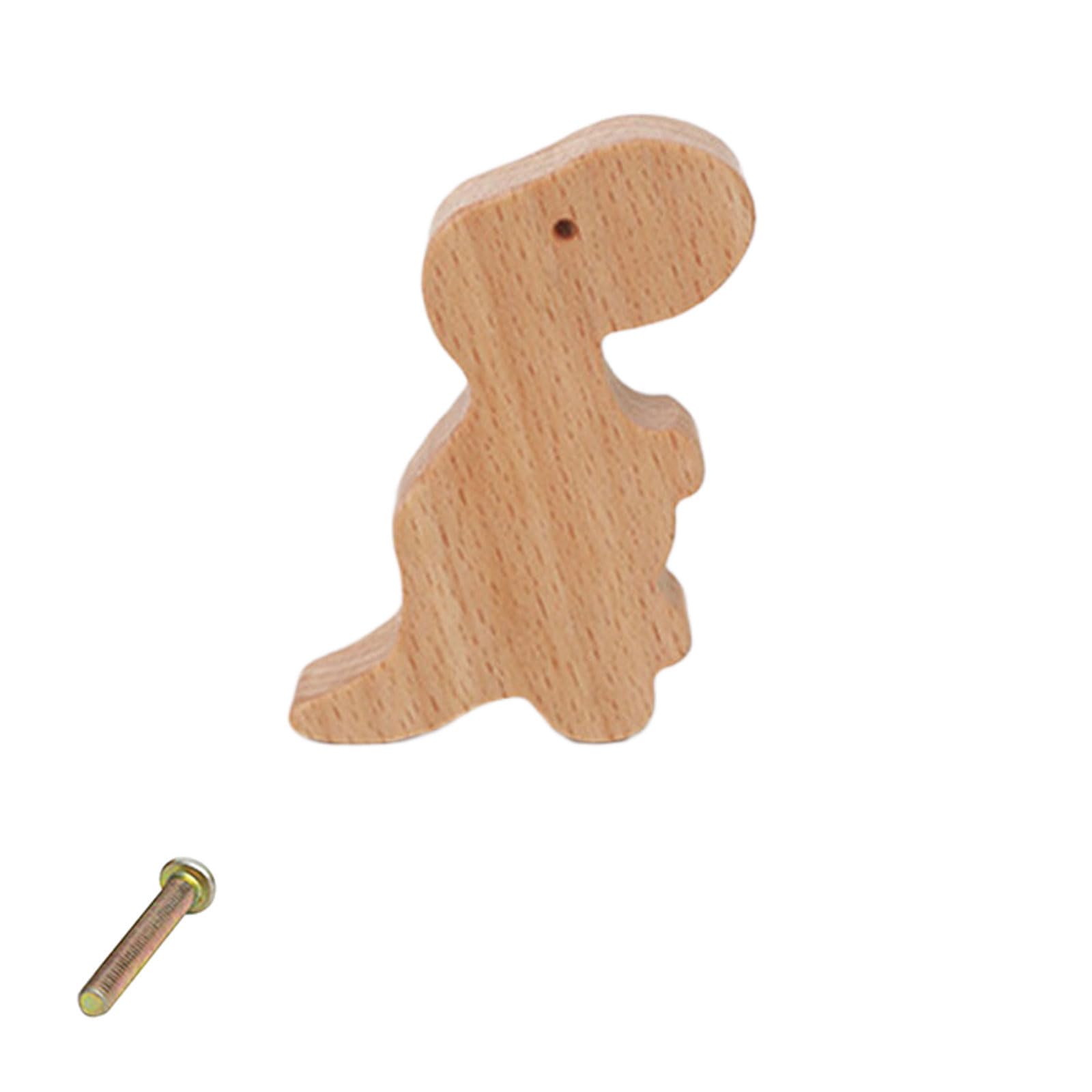 Hzbb V Natural Wood Cabinet Knob Lovely Dinosaur Drawer Pulls Decorative Furniture Handles For Children Room Wardrobe Knob Lovely Dinosaur Drawer Pulls Easy Installation Bedroom Furniture