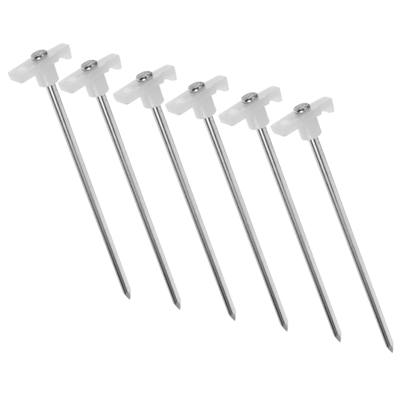 Estacas para tienda de metal Alipis con punta reforzada reutilizables para suelo blando y duro