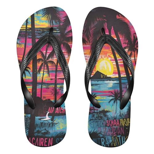Tropical Palm Trees Flip Flop Sandal Men's and Women's Summer Sandal | Beach & Water Shoes（788）