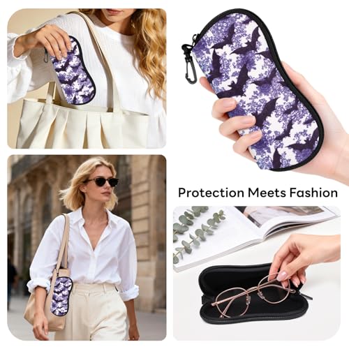 Image of Sunglasses Case with Belt Clip, Ultra Light Neoprene Zipper Soft Padded Glasses Case for Women Men