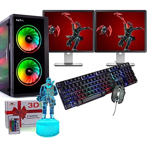 Veno Scorp Gaming Pc - Dual Screen 19” Bundle i5 256 SSD 1TB HDD 16GB RAM GT710 2GB Win 10 Wifi (Renewed) Cover