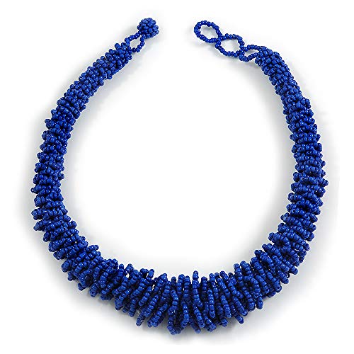 Collier perles de verre bleu Avalaya de 46 cm pour sublimer vos tenues d'été et vos soirées