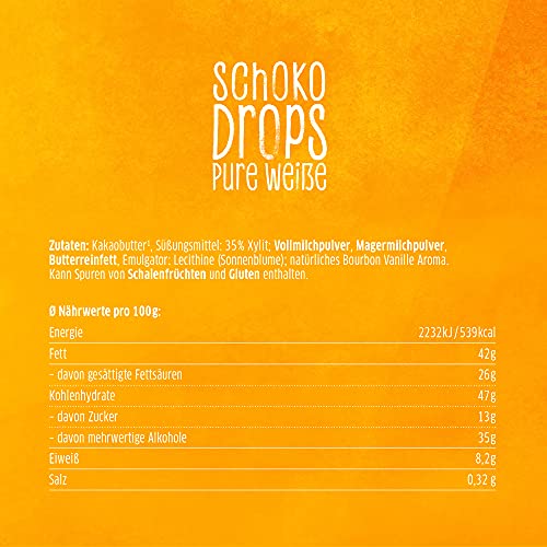 Xucker 200g witte chocoladedruppels zonder suikeradditief, 35% cacao-gehalte, Xylit uit Finland - Image 6