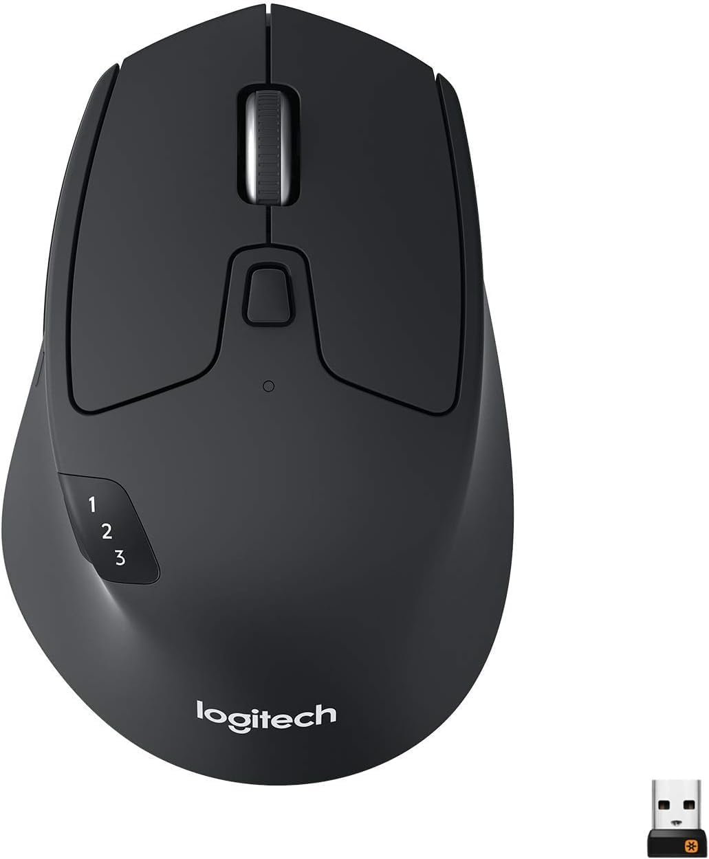 Logitech M720 Wireless Triathlon Mouse with Bluetooth for PC with Hyper-Fast Scrolling and USB Unifying Receiver for Computer and Laptop - Black (Renewed)