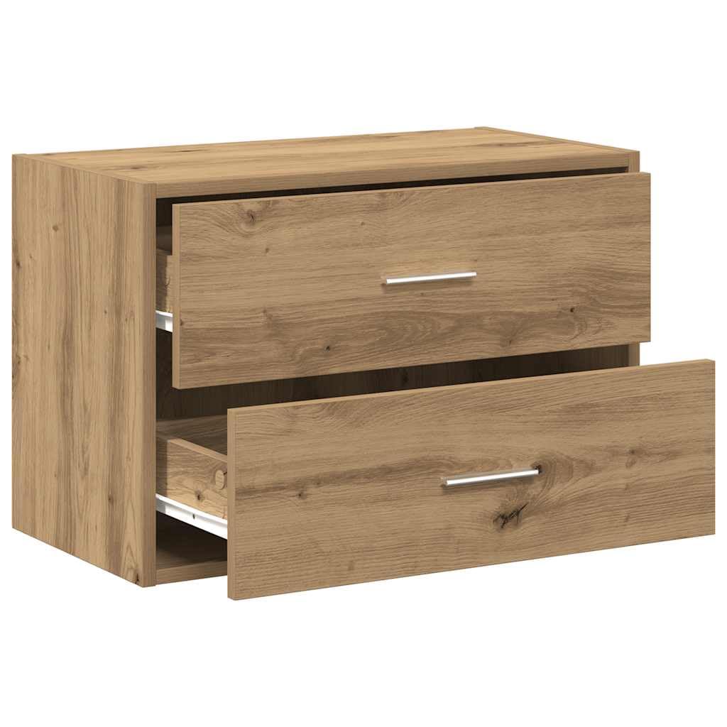Meble z 2 szufladami dąb Artisan 60 x 31 x 40 cm, materiał drewnopochodny, wszechstronne miejsce do przechowywania do salonu, sypialni, jadalni, kuchni, korytarza