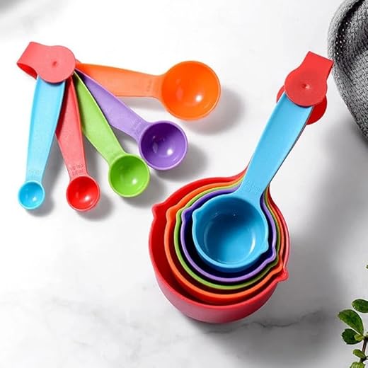 KitchenFest BPA Free Plastic Measuring Cup & Spoon for Meas