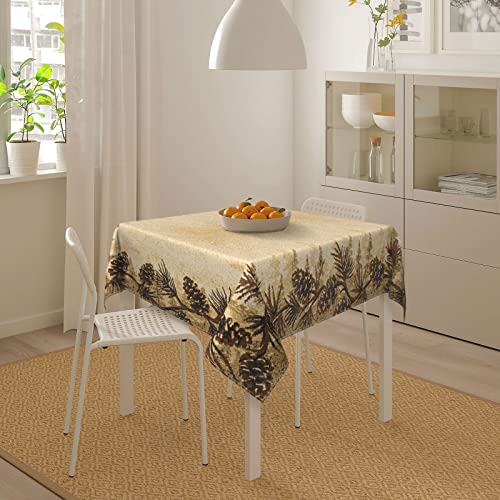 Nappe carrée pomme de pin pour protéger et décorer la table - 4
