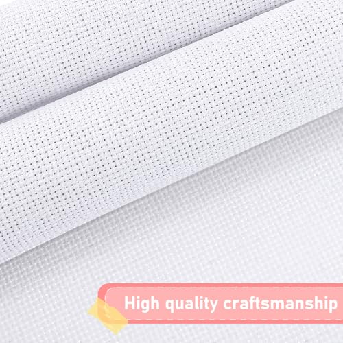 Image of Aida Cloth Big Size Cross Stitch Fabric White Buckram Mesh Embroidery Classic Reserve Supplies for Home DIY 19.7 x 19.7 Inch