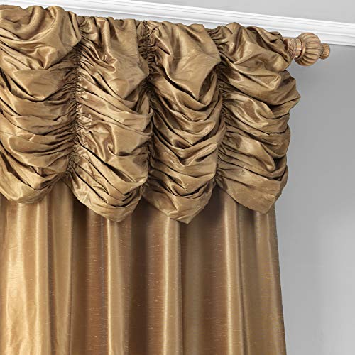 Hpd Half Price Drapes Ruched Faux Dupioni Silk Curtains For Living Room 50 X 84 (1 Panel), Pdch-Kbs8-84-Ru, Flax Gold #TOP2
