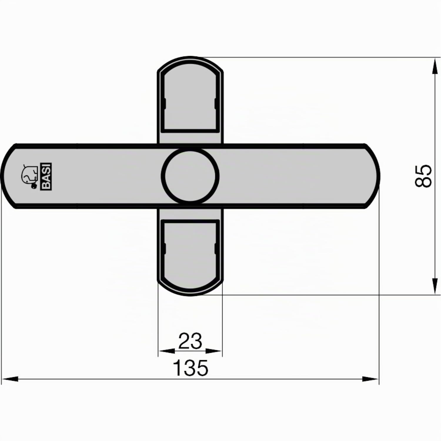 BASI | Fenstersicherung 4er Set | Weiß Braun | Zusatzsicherung für doppelflügelige Fenster Fenstertüren | verriegelbar mit Druckknopf | Schwenkriegel | Einbruchschutz | Farbe Weiß | 4 Stück