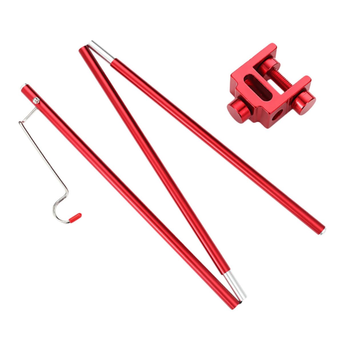 UKCOCO 1 Set Portable Small Light Stand Camping Lantern Stand Table Lamps Camping Light Telescopic Camping Lantern Foldable Lights Brackets Camping Table Lamp Pole Aluminum Alloy Red