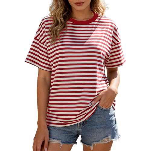 T-shirt décontracté femme à rayures parfait pour sortir en été