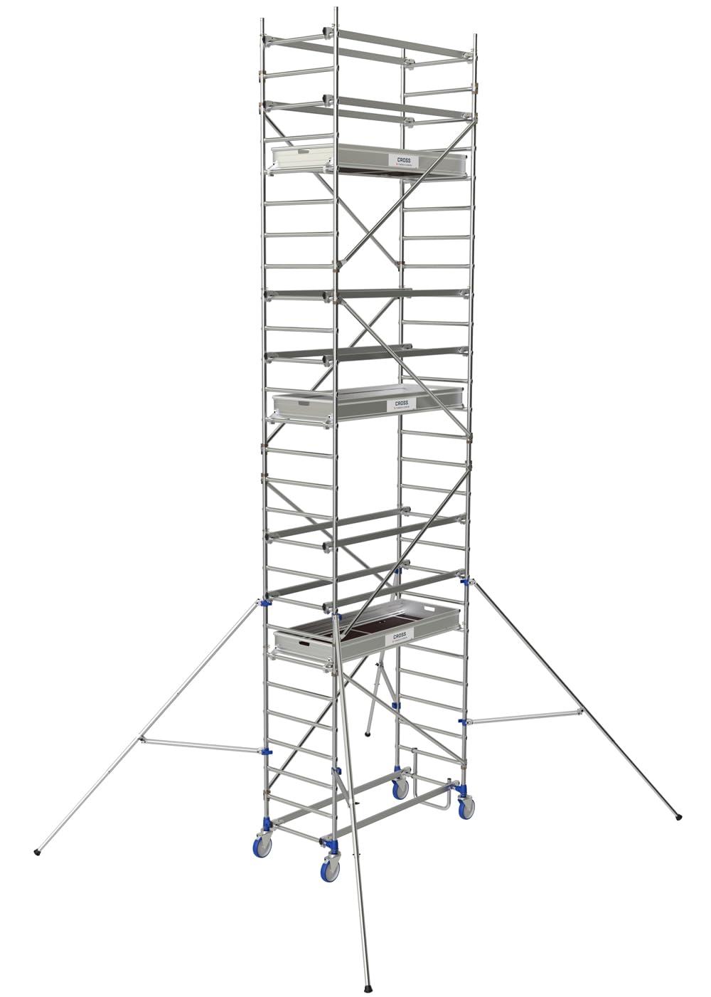 Échafaudage roulant aluminium Cross 2 180 3 planchers hauteur de travail maxi 785 m
