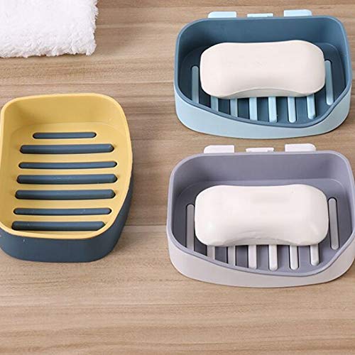 Jabonera Jabonera Plástico + PVC Doble Drenaje Tamaño 13 * 10 * 3.5cm Impermeable y a Prueba de Humedad