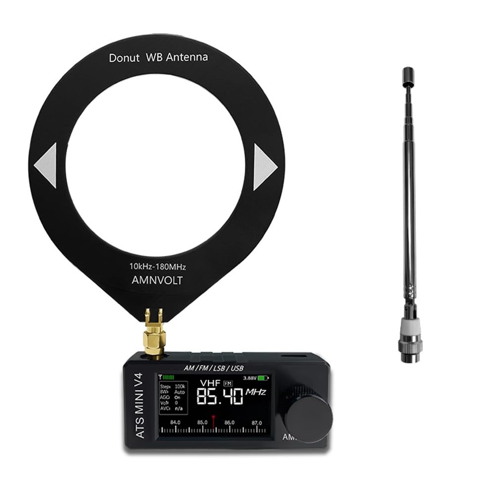 V4 ATS SI4732 Récepteur radio DSP pleine bande AM FM LSB USB avec puce ESP32-S3 écran couleur IPS 1,9" circuit Hi-Z pour mini radio (ABS)