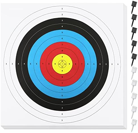 30PCS Targets Paper Standard Archery Set, 40cm 10 Rings with 10 Target Pins Paper Targets for Shooting Target Paper for Target Practice (5 Black +5 White) 30PCS Targets Paper Standard Archery Set, 40cm 10 Rings with 10 Target Pins Paper Targets for Shooting Target Paper for Target Practice (5 Black +5 White)