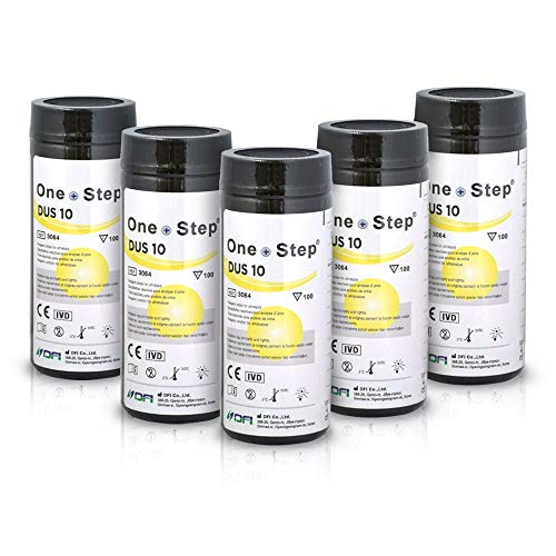 500 Tiras reactivas de analisis de orina de 10 Parámetros: Leucocitos, nitritos, urobilinógenos, proteínas, pH, sangre, densidad, cetona, bilirrubina y glucosa - Uroanalisis