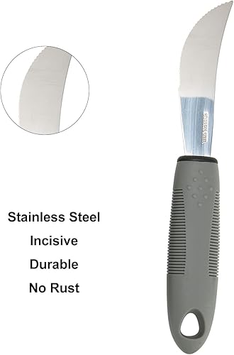 Miniatura 6 de 4 piezas de utensilios adaptativos de suministros especiales utensilios adaptativos cucharas de tenedor asas anchas pesadas utensilios grises de