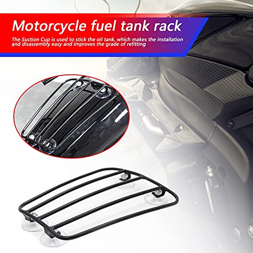 Rack de Réservoir de Carburant de Moto Porte-bagages Métal Noir Ventouse