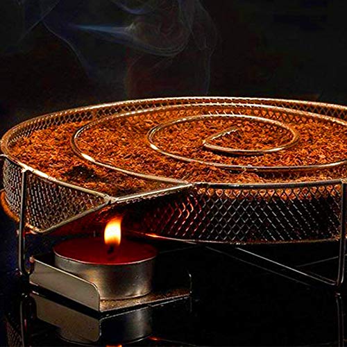 Kaltrauchgenerator Räucherschnecke Kaltraucherzeuger Kalträuchern BBQ Rund Edelstahl für Grill und Smoker 4