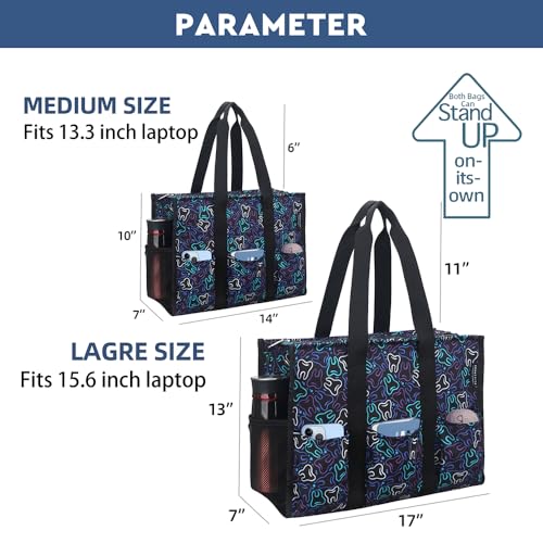 Image of Nurse Bags for Work Nursing Bag Multiple Pockets Waterproof Organizing Zip Top Clinical Bag for Nursing Students Home Health