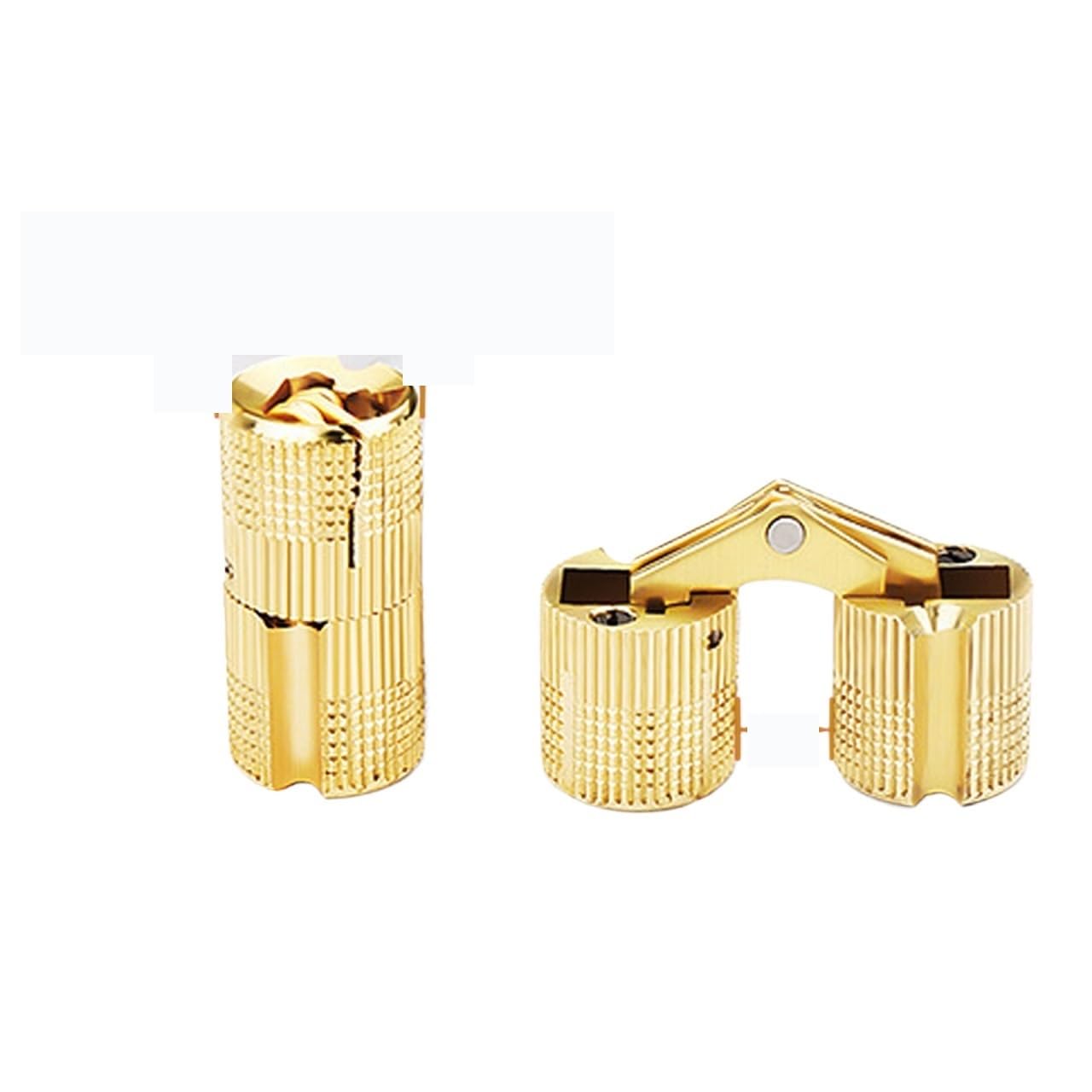 2pcs Copper Barrel Hinges Cylindrical Hidden Cabinet Invisible Brass Chest Door Gift Box Wine Case Hinge 8/10/12 mm Drum(M10)