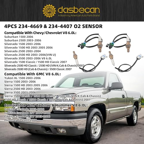 Sensor de Oxígeno Dasbecan 4 Piezas Compatible con Chevy 2003-2007 miniatura 2