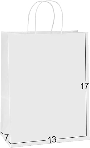 Vista 13 de BagDream Bolsas de regalo de 13 x 7 x 17 pulgadas, bolsas de regalo de papel de 50 quilates, bolsas de mercancía al por menor, bolsas de papel kraft