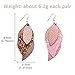 Sntieecr 8 Pairs Leather Earrings 3 Layered Lightweight Faux Leather Leaf Earrings Layered Design Drop Earrings Glitter Dangle Earring Gift Set for Women