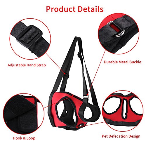 GLOGLOW 2 Arten Front & Rear Dog Support Harness, Wiederverwendbare Gehhilfe Unterstützung Hebe Pulling Vest für Alte & Verletzte Hunde(Hinterbein M)