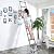 10.5FT/3.2M Stainless Steel Telescoping Extension Ladder Portable Multi-Purpose Folding Straight Ladder with Hinges, EN131
