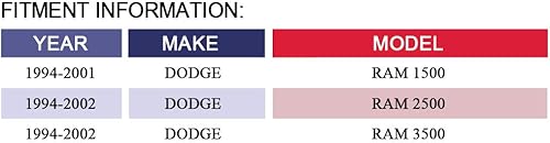 Miniatura 2 de MAYASAF Faro antiniebla de lente ahumada para DODGE de repuesto para RAM 1500 1994-2001, RAM 2500 1994-2002, RAM 3500 1994-2002