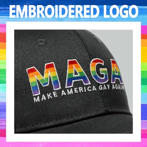 Image of Gay Pride Rainbow Trucker Hat for Men and Women LGBT Embroidered Adjustable Washable LGBTQ Baseball Cap Gifts