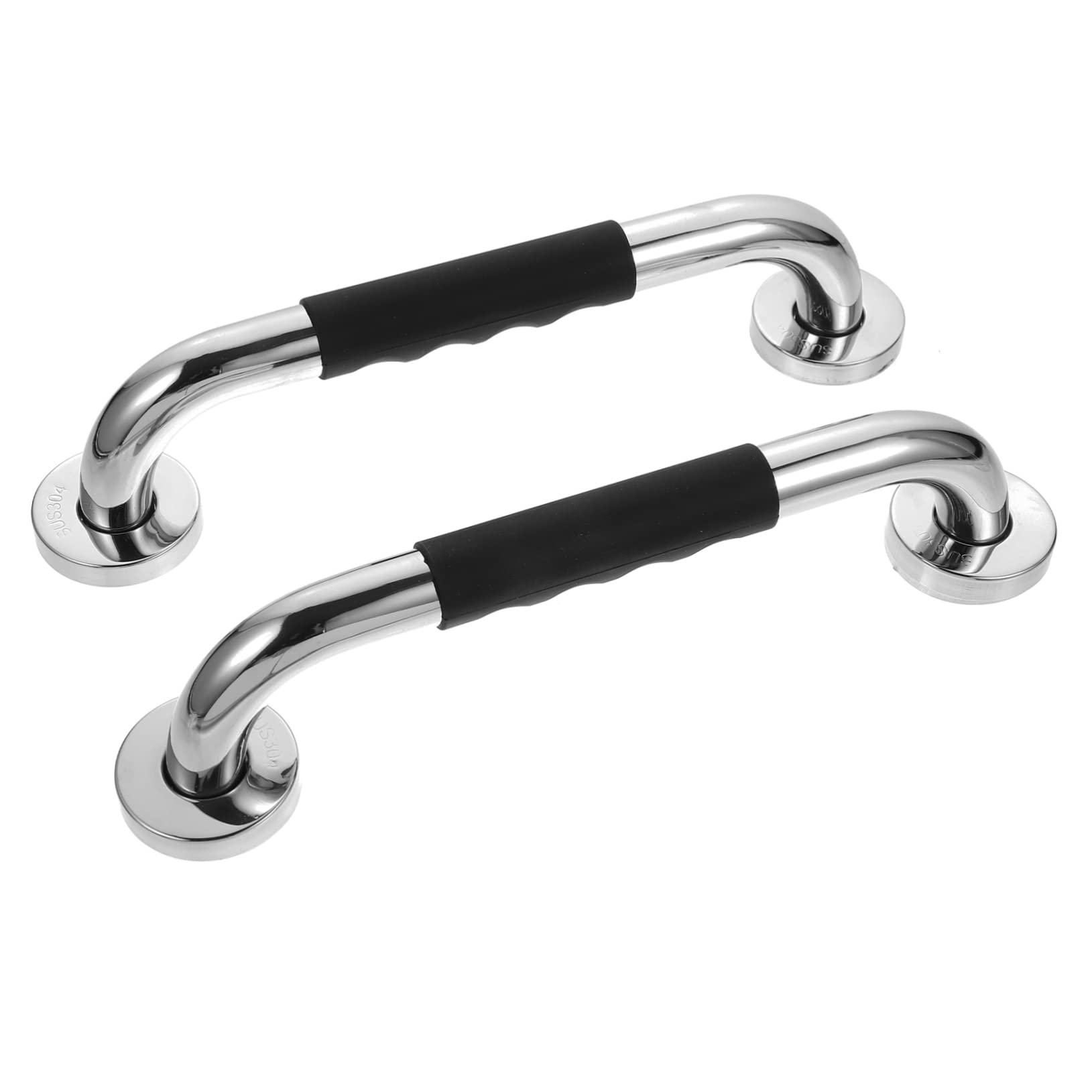 Beavorty 2 Piezas Barra de Asidero Antideslizante Inoxidable y Silicona para Baño Soporte Seguro para Personas Mayores y Discapacitados Pack