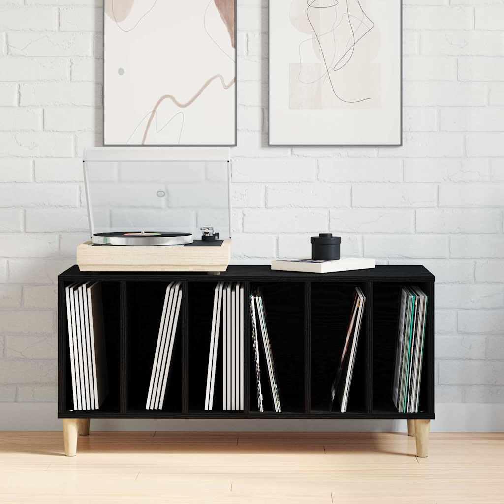 Armadietto per vinili, effetto rovere nero, 100 x 38 x 48 cm, con 5 ripiani, per soggiorno, credenza, scaffale, organizer per libri e supporti multimediali