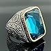 Men Handmade Aquamarine Stone Ring, Man Handmade Sterling Silver Ring, Ottoman Style Ring, 925k Sterling Silver Ring, Gift For Him