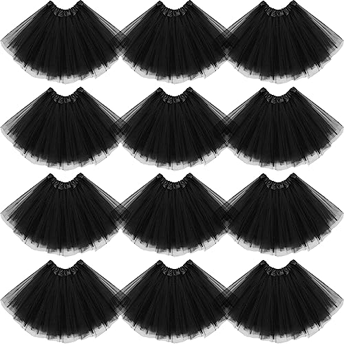 Amazon.com: Jiuguva 12Pcs Elastic 4 Layered Tulle Tutu Skirt