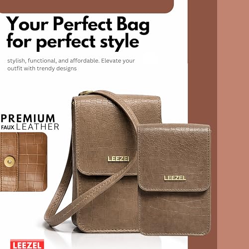 Image of LEEZEL Women's Girls Wallet Sling Bag for Mobile Cell Phone Holder
