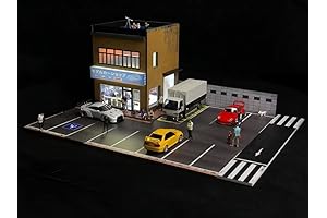Diorama 1/64 Scale Buildings Car Garage Model - The Perfect Scenery for Your Miniature World