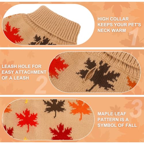 Image of BEAUTYZOO Small Dog Sweater, Plaid Knit Winter Clothes with Harness Hole