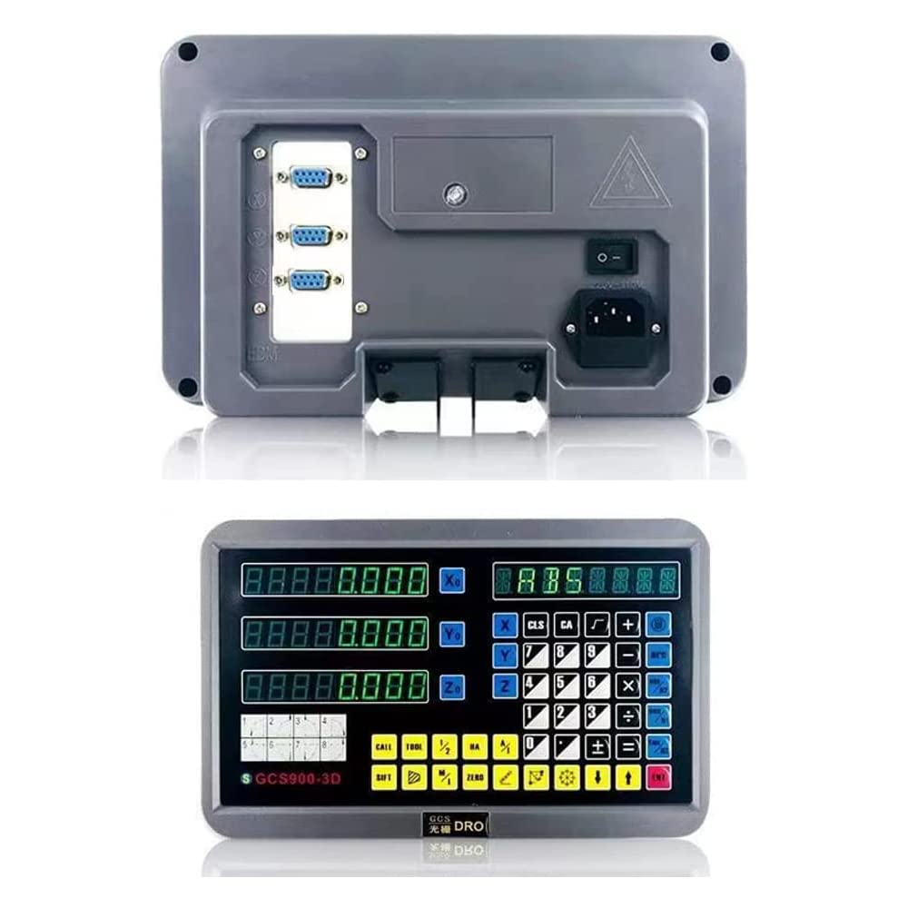 Lectura digital de 3 ejes Set, pantalla DRO Lectura digital, escala lineal de 0-1000 mm, función múltiple para torno, alta frecuencia de escaneo, para fresadora, amoladora, etc. 110-240 V