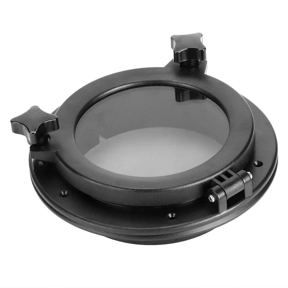 Ventana De Ojo De Buey, Ojo De Buey Redondo De 8 Pulgadas Con Apertura De Ojo De Buey, Negro, Fácil Instalación De Forma Redonda, Universal Para RV, Barco, Yate