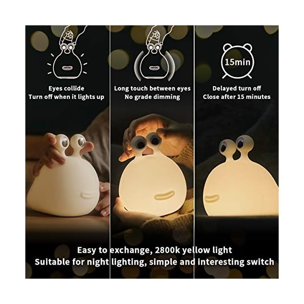 MUID LED-Nachtlicht für Kinder, süßes Tier-Design, Silikon, Baby-Nachtlicht mit Touch-Sensor, Nachtlicht für… – Bild 3