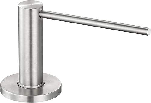 GAPPO Dispensador de jabón para fregadero de cocina, dispensador de jabón integrado para fregadero, cabezal de bomba de acero inoxidable de níquel