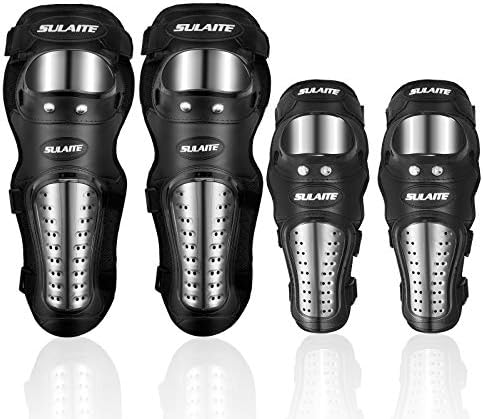 Gute Knee Pads Elbow Pads 4Pcs - 2 in 1 Dirt Bike Knee and Shin Guards/Elbow Guards, Motorcycle Protective Gear Set with Adjustable Knee Cap Pads Protector for Motocross ATV Skating Mountain Bike