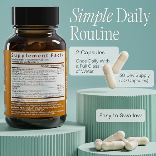 BIOMA Probiotics for Digestive Health 10 Billion CFU - 5-in-1 Gut Health Supplement with Prebiotics & Enzymes - Bloating Relief for Women & Men - Delayed Release (60 Capsules - 30 Day Supply) - Image 5