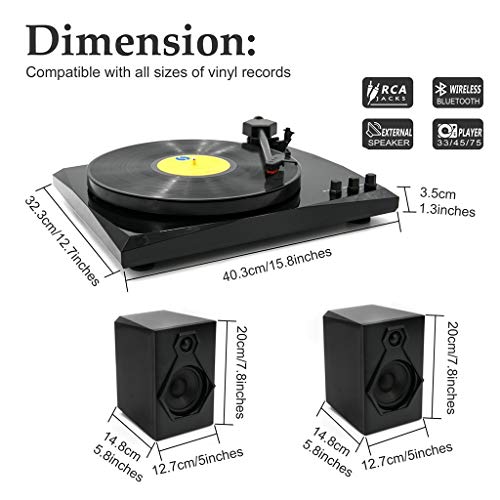 Tourne-Disque phonographe, Lecteur de Vinyle avec 2 Haut-parleurs stéréo séparés, Tourne-Disque Bluetooth, système HiFi… - Les Beatles, Paul McCartney, John Lennon, RIngo Starr, George Harrison Tourne-Disque phonographe, Lecteur de Vinyle avec 2 Haut-parleurs stéréo séparés, Tourne-Disque Bluetooth, système HiFi… – Image 8